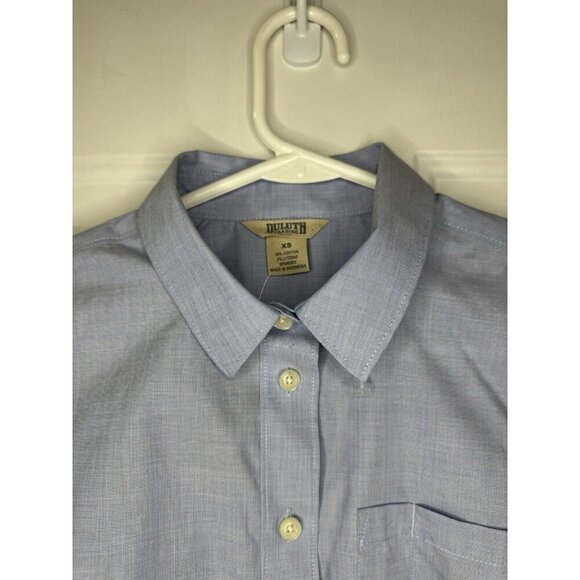 NWT Womens Duluth Trading Co Button Front Shirt Blue Casual Basic Minimalist XS - Picture 2 of 8